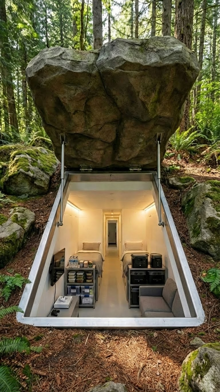 Hidden Underground Shelter Interior