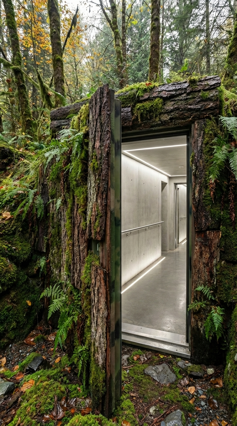 A Hidden Entrance Designed to Disappear Into the Forest