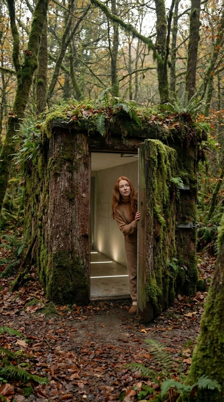 Hidden Forest Bunker Disguised as a Natural Tree Stump