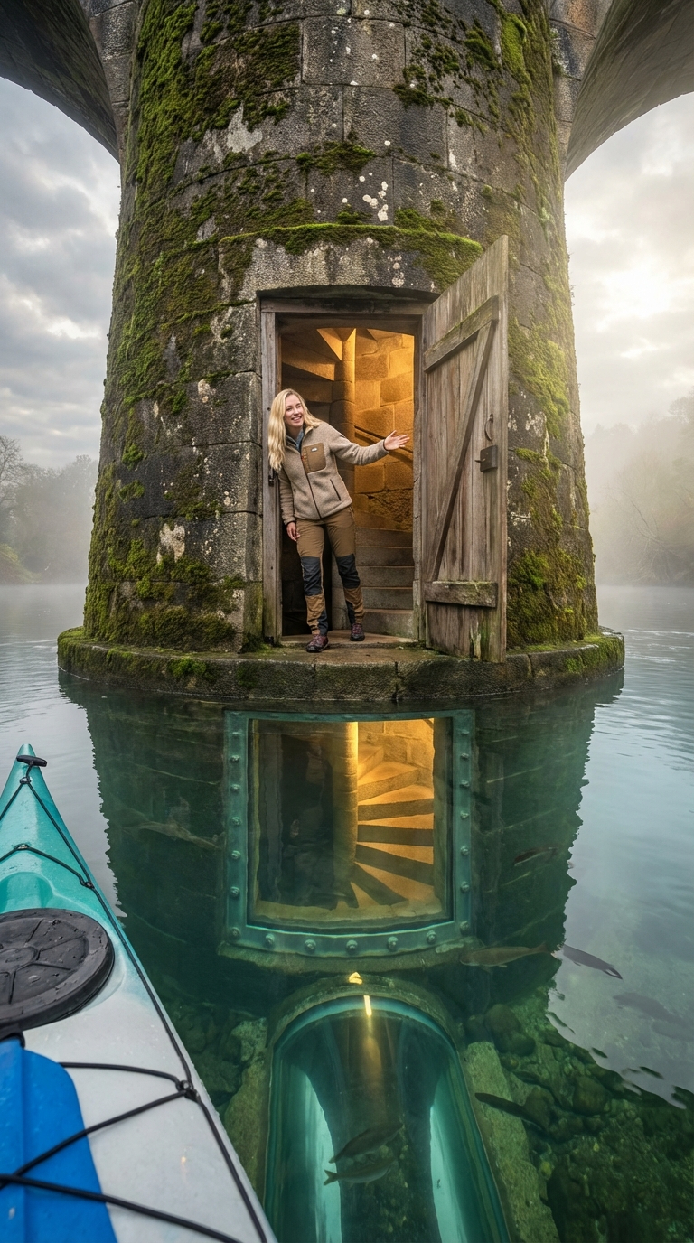 Hidden Bridge Column Underwater Bunker — A Secret Shelter Beneath the River