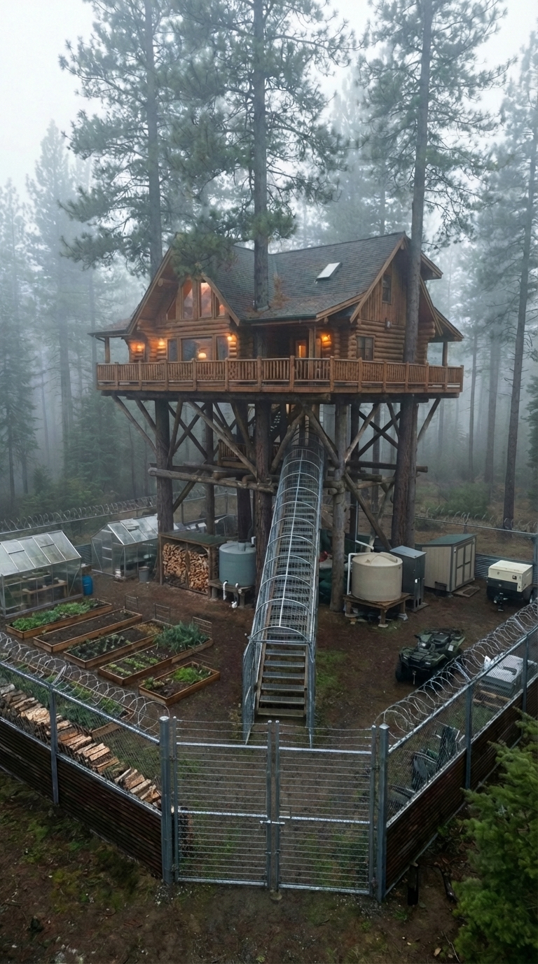 Alaska Off-Grid Survival House Hidden in the Forest