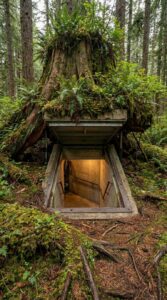 Hidden Forest Bunker Concealed Beneath an Old Tree Stump ___6370343bc2