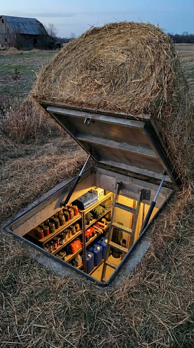 Underground Bunker Hidden Beneath a Haystack