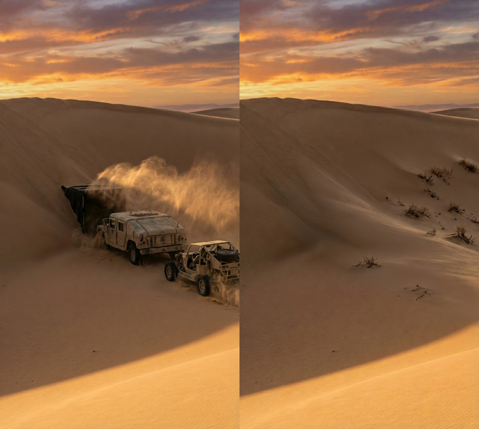 Hidden Desert Bunker with Sand Camouflage System