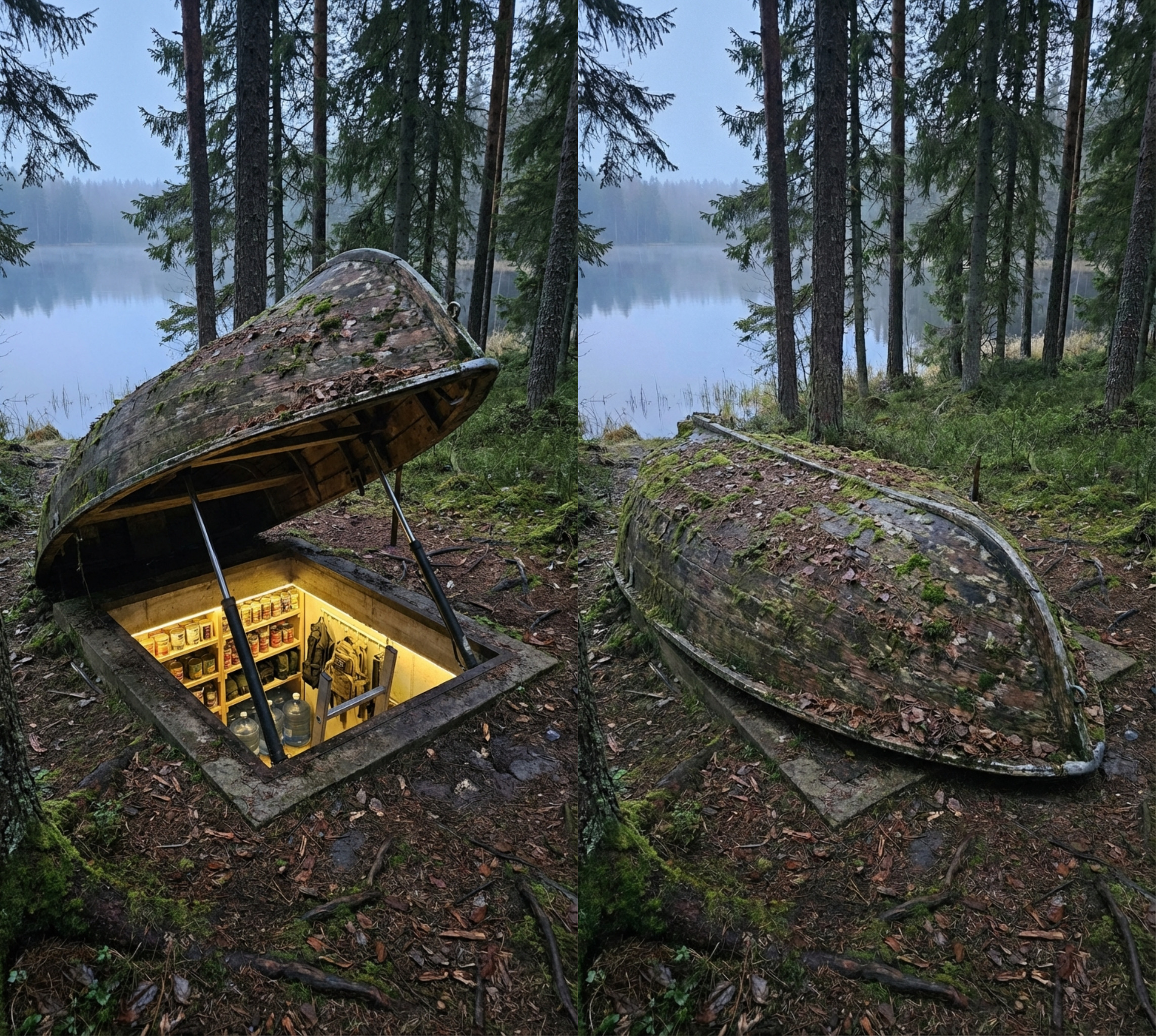 Hidden Survival Bunker Concealed Under an Armored Boat