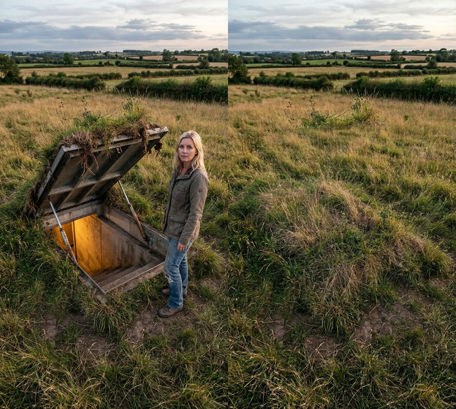 Hidden Underground Bunker in Open Fields