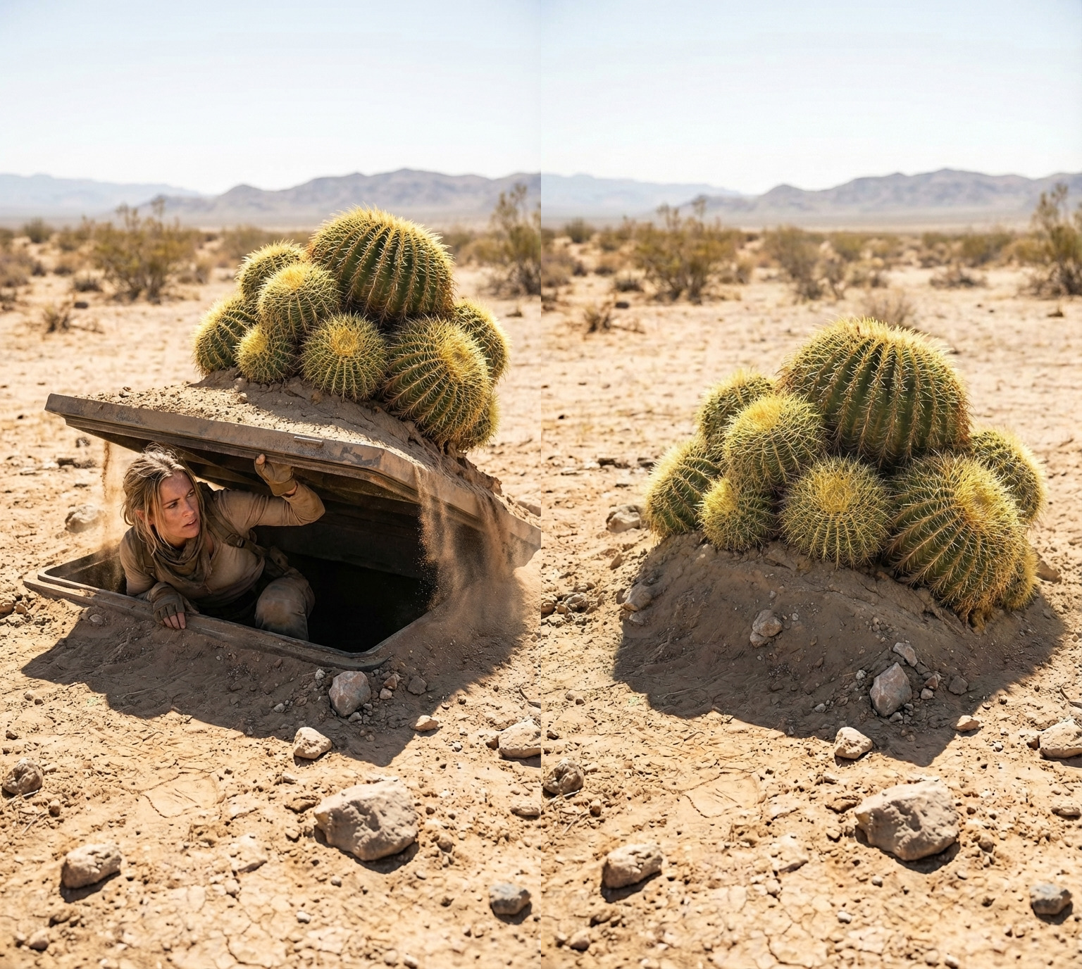 Hidden Desert Bunker in Arizona: Concealed Beneath a Natural Cactus Formation