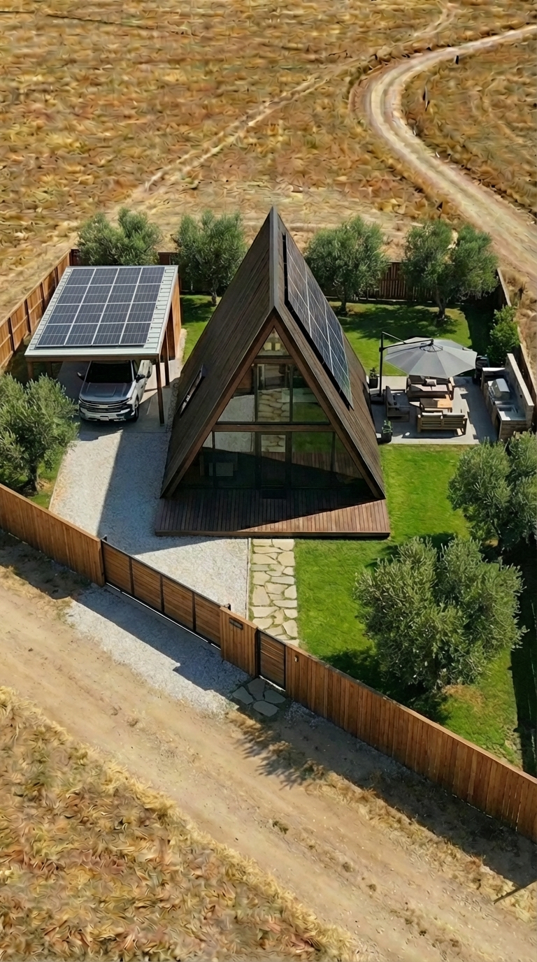 Modular A-Frame House with Underground Container Bunker