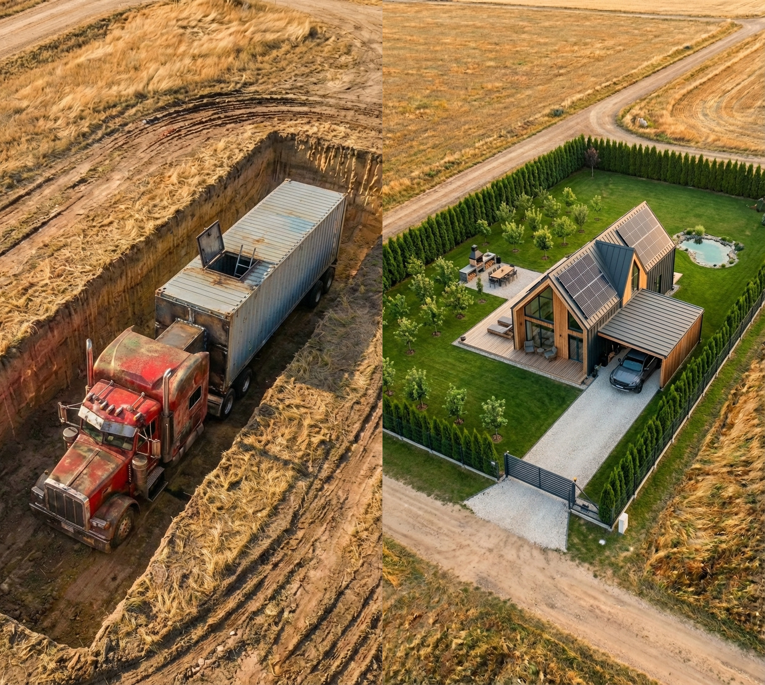 Buried Rig Project: How a Trucker Turned His Old Semi and Container into an Underground Bunker