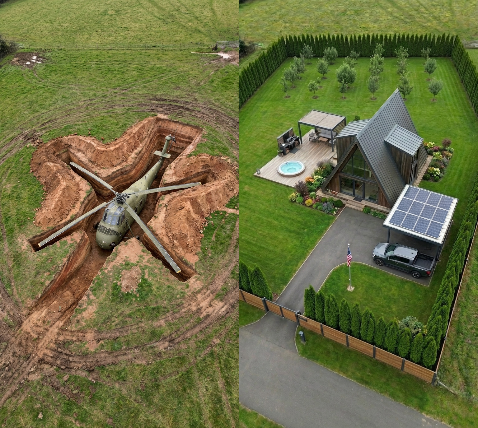 We Buried a Helicopter Under Our Home and Turned It Into a Hidden Underground Bunker
