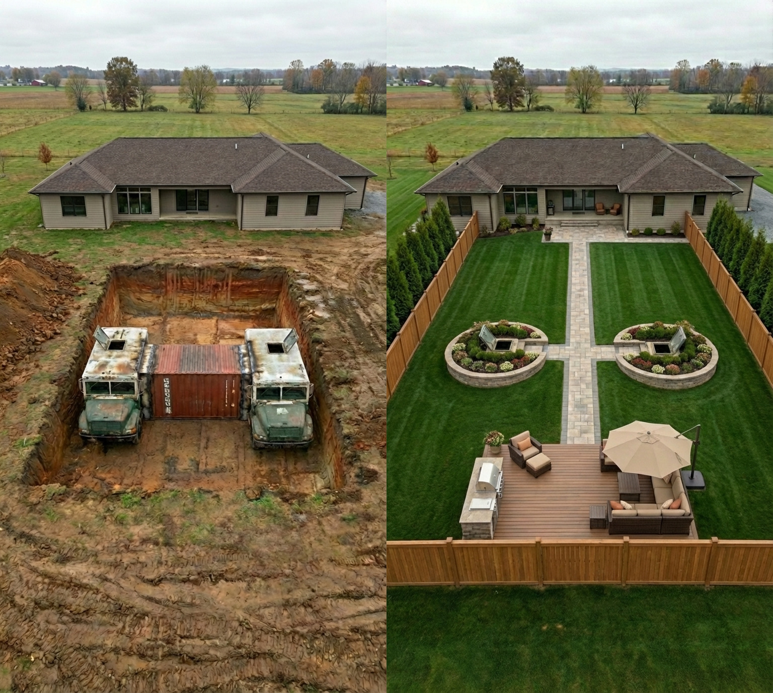 Backyard Bunker in the USA: How Two Retired Armored Trucks Became a Hidden Underground Shelter