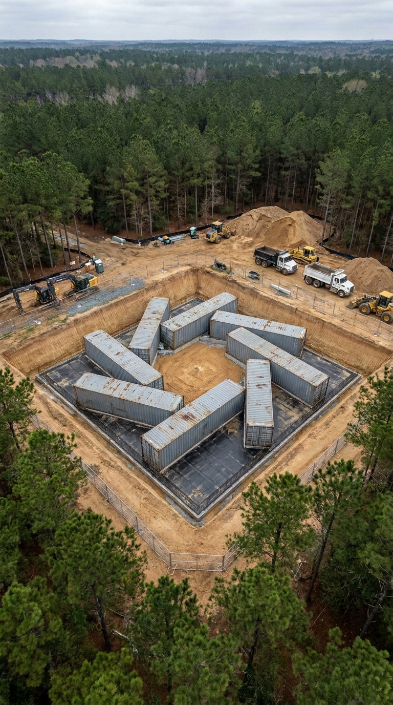 We Excavated a Massive Pit and Connected Eight Shipping Containers to ...