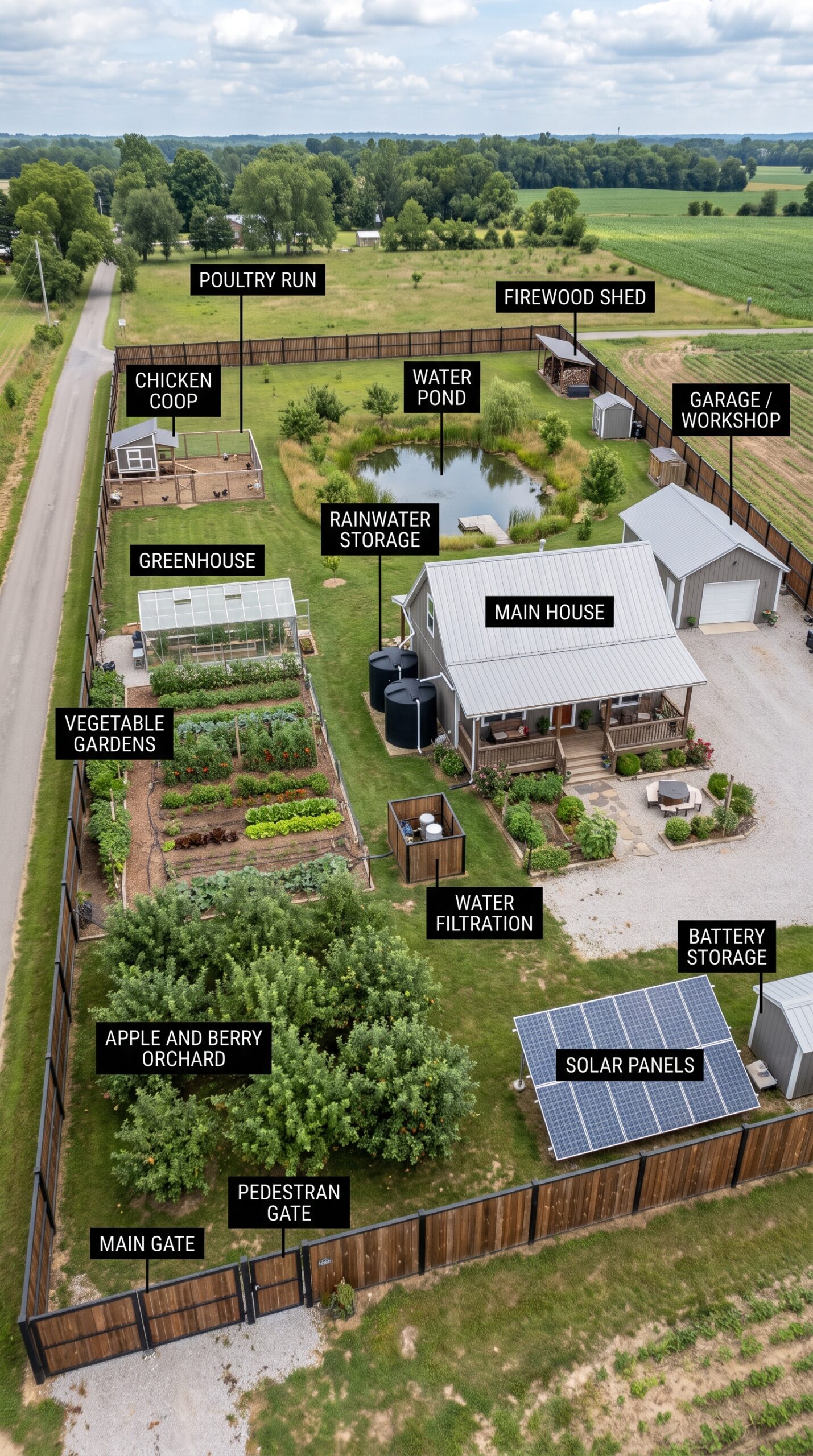 A Self-Sufficient American Homestead: Your Own Home, Food, Water & Energy